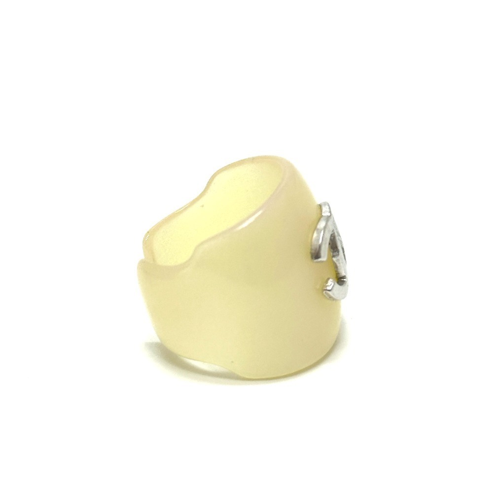 CHANEL 96A Coco Mark Ring, Plastic Fashion Accessory, Plastic, Women's, White, 1 - Picture 4 of 6